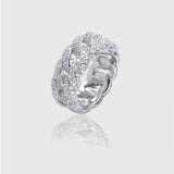 ICED CUBAN RING [18K WHITE GOLD]