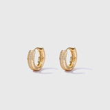 ICED DOUBLE ICED HOOP EARRINGS [18K GOLD]
