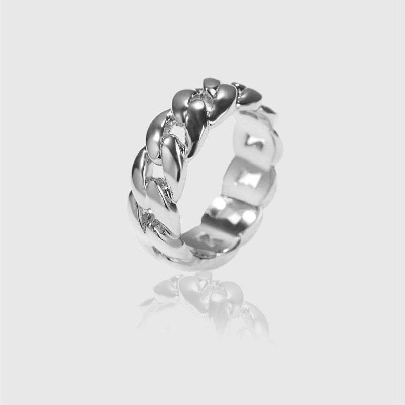 CUBAN RING [18K WHITE GOLD]
