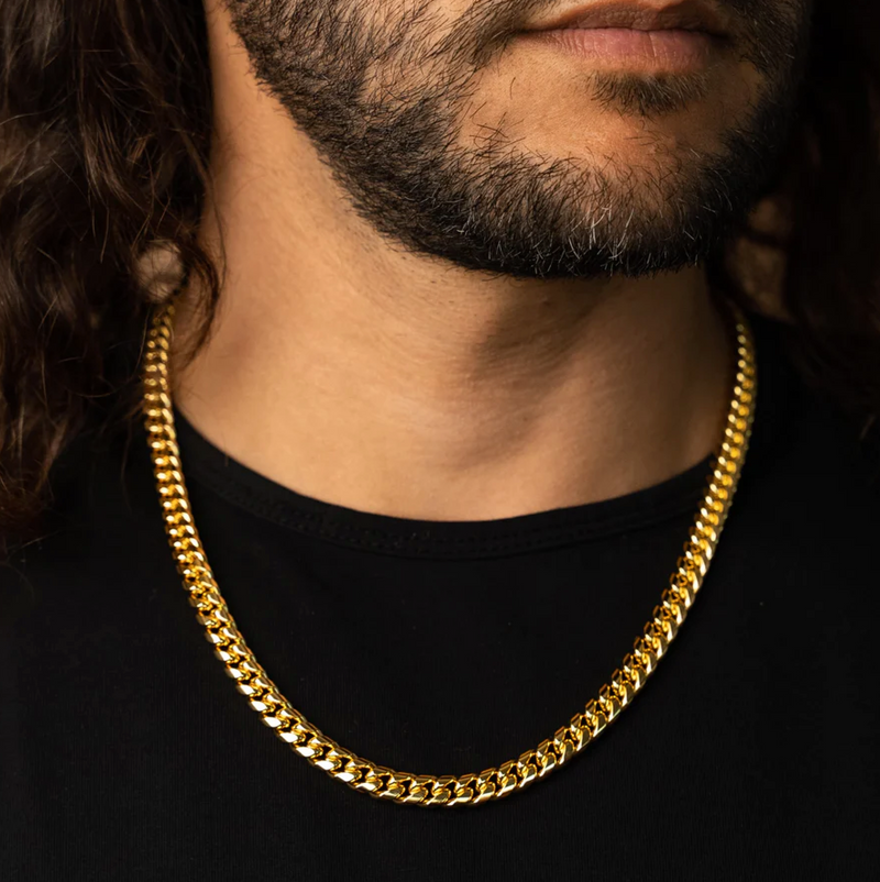 MIAMI CUBAN ICED CLASP CHAIN [18K GOLD] 8MM