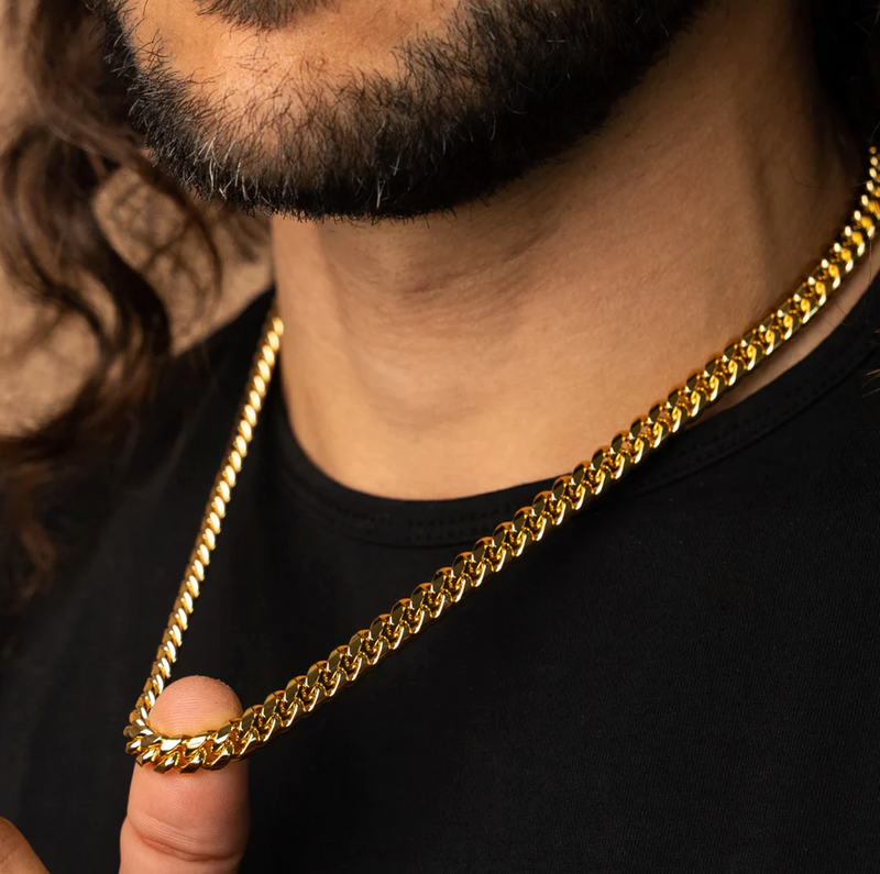 MIAMI CUBAN ICED CLASP CHAIN [18K GOLD] 8MM