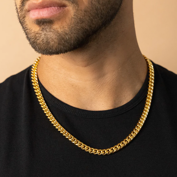MIAMI CUBAN ICED CLASP CHAIN [18K GOLD] 8MM