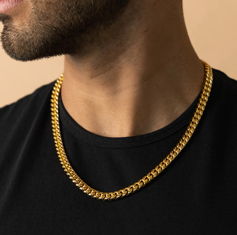 MIAMI CUBAN ICED CLASP CHAIN [18K GOLD] 8MM