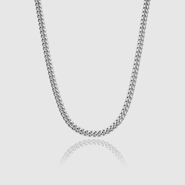 MIAMI CUBAN CHAIN [WHITE GOLD] 8MM - Malvos