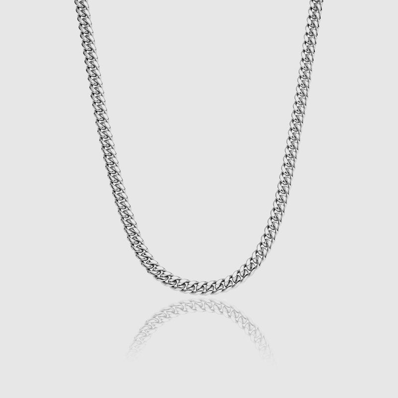 MIAMI CUBAN CHAIN [WHITE GOLD] 8MM - Malvos