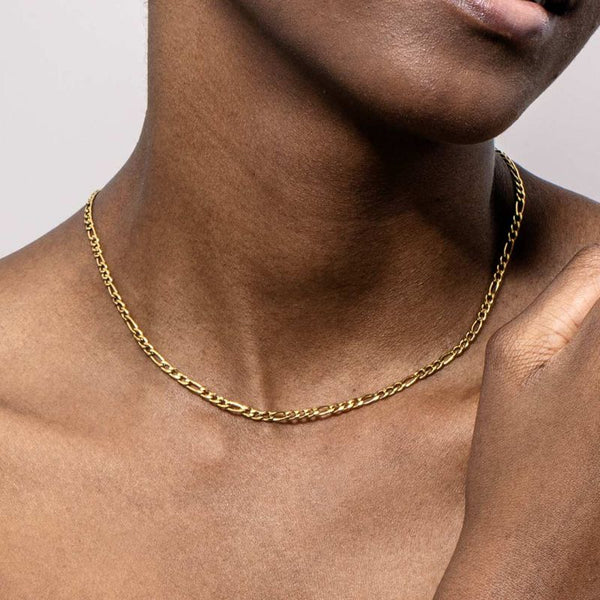 WOMEN'S FIGARO CHAIN [GOLD] 3MM - Malvos