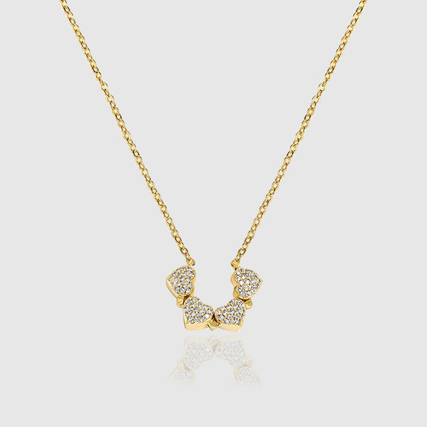 WOMENS MALVOS MAGNETIC MICRO FOUR LEAD CLOVER NECKLACE [GOLD] - Malvos