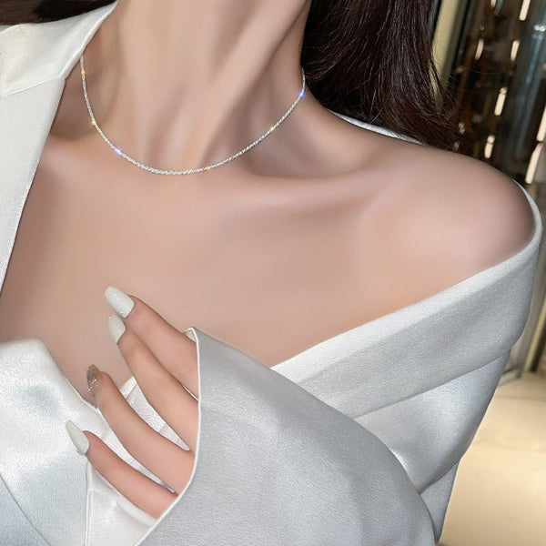 WOMENS MALVOS SPARKLING GYPSOPHILA NECKLACE [SILVER] - Malvos