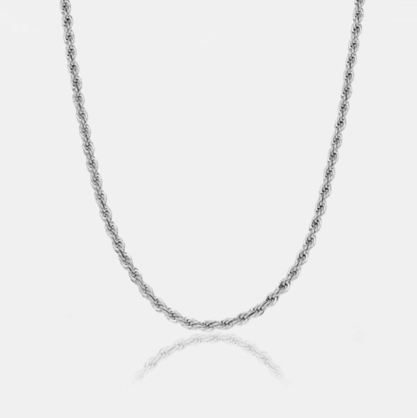 WOMENS ROPE CHAIN [WHITE GOLD] 5MM - Malvos